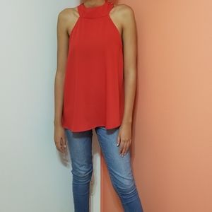 Forever 21 Twist Back Mock Neck Top